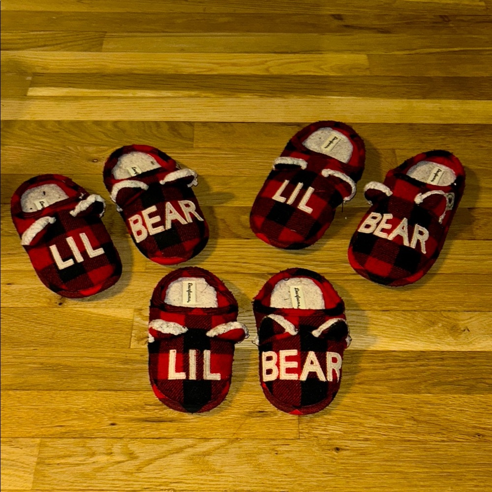 Red and Black Plaid Lil Bear Slippers